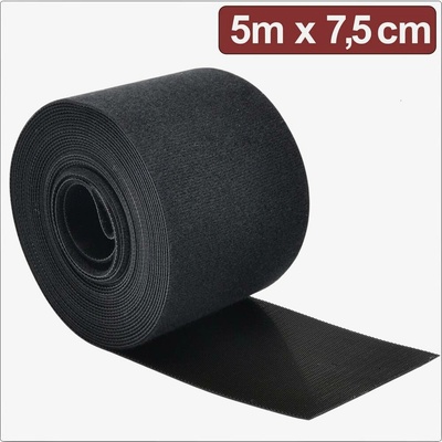Quadrios 24CA311 pásek se suchým zipem, ke spojování, háčková a flaušová část, (d x š) 5 m x 7.5 cm, černá, 5 m