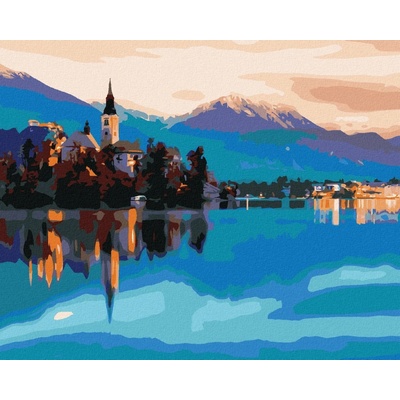 Zuty Malování Podle Čísel Bledská Jezera Ve Slovinsku 80 x 100 cm Plátno Rám