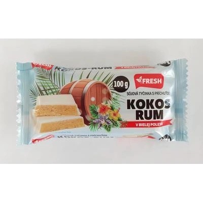 Fresh tyčinka sójová kokos-rum v bielej poleve 100 g