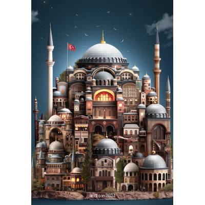 Anatolian - Puzzle Yasin Yaman: Hagia Sophia - 1 000 piese