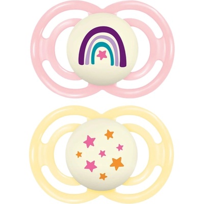 MAM Perfect Night 16+ months биберон Pink/ Yellow 2 бр