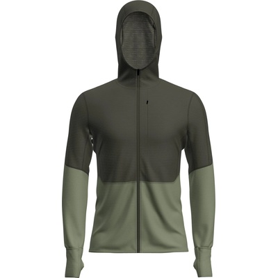 Icebreaker Мъжко вълнено яке Icebreaker Merino 200 Realfleece Descender L/S Zip Hoodie Fleece jumper - Dark Loden / Lichen / CB (005-5220-1011)