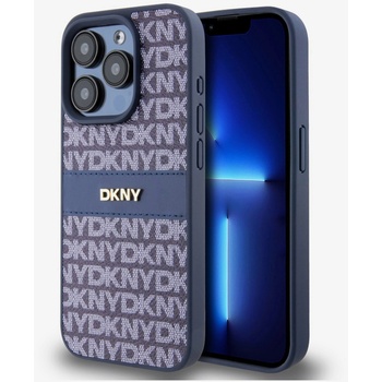 DKNY PU Кожен заден капак с повтаряща се шарка на тонове за iPhone 15 Pro Max Blue DKNY DKNY | Sin | ЖЕНИ | UNI