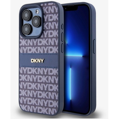 DKNY PU Кожен заден капак с повтаряща се шарка на тонове за iPhone 15 Pro Max Blue DKNY DKNY | Sin | ЖЕНИ | UNI
