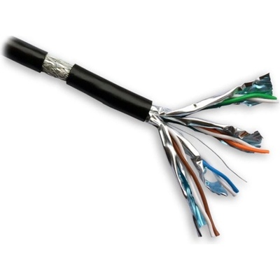 Datacom 12171 S/FTP, drát, CAT7, PE,Fca, 100m, černý – Zboží Živě