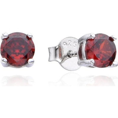 Nubis stříbrné náušnice s červenými zirkony NB-3887-05