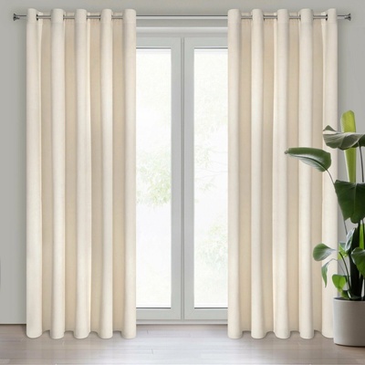 EUROFIRANY ZATEMŇOVACÍ ZÁVES NA KRÚŽKOCH VILLA 140X250 CM SVETLOBÉŽOVÁ