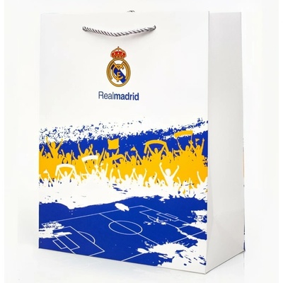 Real Madrid FC Darčeková papierová taška Real Madrid, bielomodrá, 18×23 cm