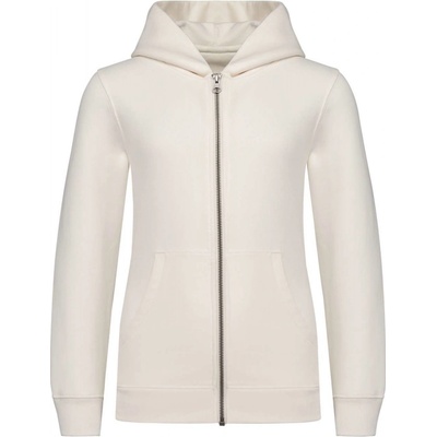 Native Spirit dětská eco mikina s kapucí na zip Friendly slonovinová béžová