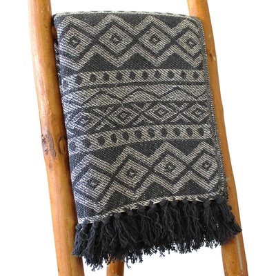 AWM Boho Pohodlný Přehoz - 125 x 150 cm - Šedá Geometrie