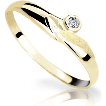 Danfil zlatý dámsky prsteň DF1231 zo žltého zlata s briliantom