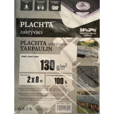 MasiPro 102302 Plachta 130g ŠEDÁ 2x8m 102302 – Zboží Dáma