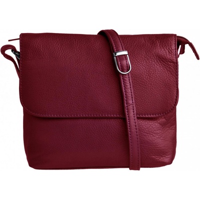 Kožená malá kabelka přes rameno LB-204 tmavě New bags leather červená