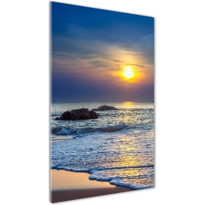 Vertikálny fotoobraz na skle Západ slnka pláž 50x100 cm