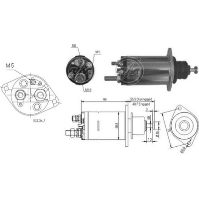 Spínač startéru 10461454 Delco 10453950