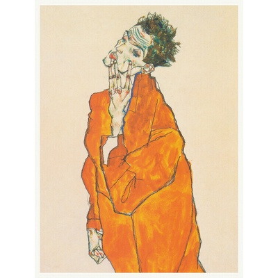 Plagát, Obraz - Man in an Orange Jacket, Egon Schiele, 30 × 40 cm