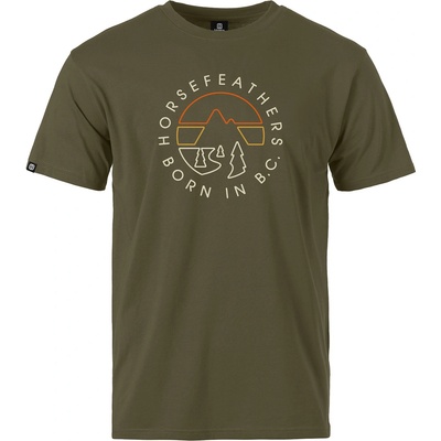 Horsefeathers Тениска Line Circle - burnt olive Horsefeathers | Zelen | МЪЖЕ | S