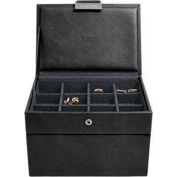 Stackers Кутия за ръчни часовници и копчета за ръкавели Stackers черна (74321)