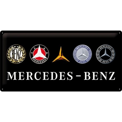 Postershop Plechová cedule: Mercedes-Benz (loga) - 50x25 cm