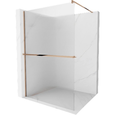 Mexen Kioto+ душ параван с рафт Walk-in 120 x 200 см, райета, розово злато - 800-120-121-60-09 (800-120-121-60-09)