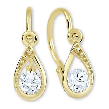 Soliter Očarujúce zlaté náušnice s čírymi kryštálmi 236 001 01016