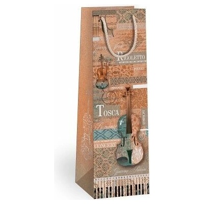ARGUS Dárková papírová taška NATUR na víno (11 x 36 cm) 07340093