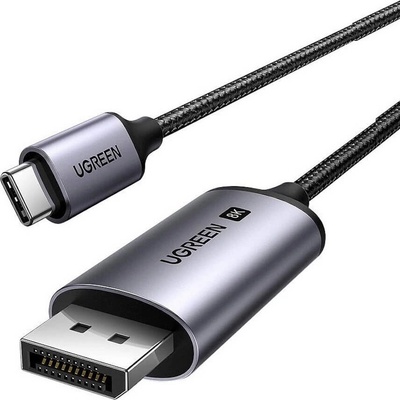 UGREEN High Definition Series USB-C to DisplayPort Cable - кабел с поддръжка на 8K за свързване от USB-C към DisplayPort (200 см) (тъмносив)