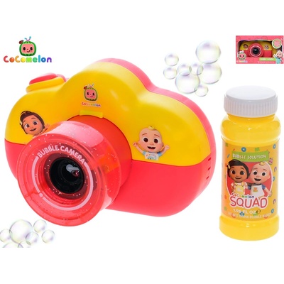 Cocomelon bublifukovač ve tvaru foťáku 13 cm na baterie s náplní 58 ml