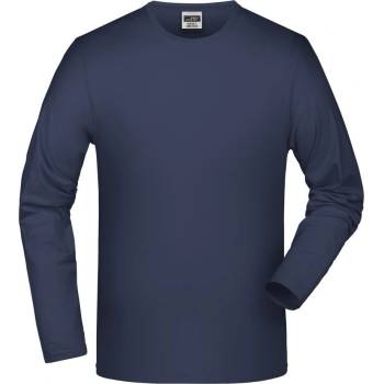 James Nicholson pánské elastické triko s dlouhým rukávem Modrá námořní