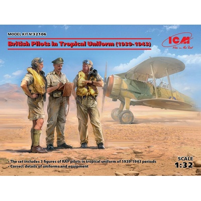 ICM British Pilots in Tropical Uniform1939-1943 3 figures 1:32