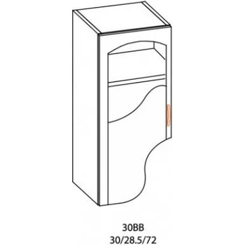 Image 1 of Мебелна фабрика НОВ ДОМ - гр. Ямбол Горен шкаф с витрина Паула (4265)