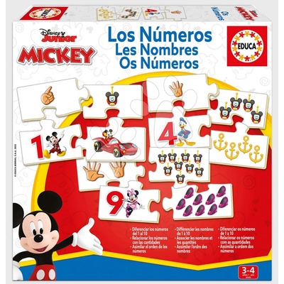 Náučná hra Učíme sa čísla Mickey & Friends Educa s 10 obrázkami a počtami