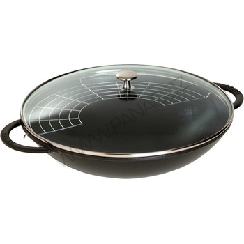Staub wok se skleněnou poklicí 37cm černý