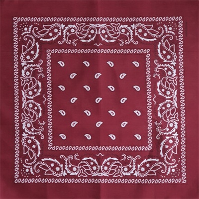 Bavlněný šátek Paisley 50 x 50 cm vínová