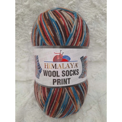 Himalaya Příze Wool socks print - S54-01 hnědo-barevná