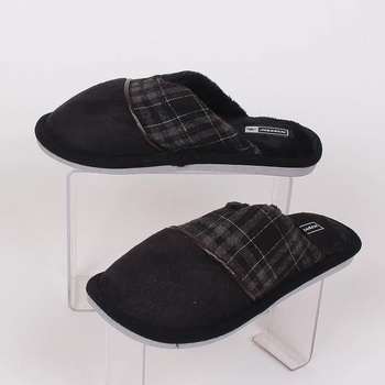 Image 1 of Мъжки домашни пантофи в черно и каре