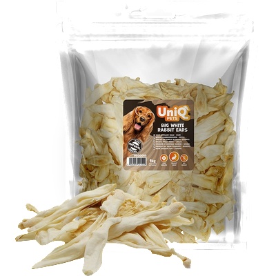 Uniq Pets Dog Snacks Rabbit Ears 1kg - бели заешки уши за дъвчене