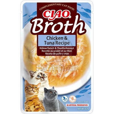INABA Cat Ciao Broth мокра храна за котки - пилешко, риба тон 40 г