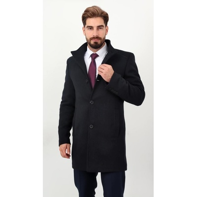 Pánsky vlnený zimný kabát ENZO Čierna