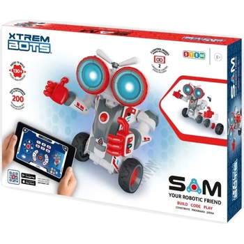 Xtrem Bots Радиоуправляем робот Xtrem Bots - Sam, за сглобяване, 130 части (XT3803252)