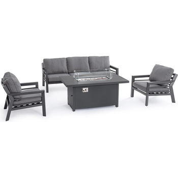 Bizzotto Hendrix ТЪМНО СИВ pg61 КОМПЛЕКТ ДИВАН С 4 СЕДАЛКИ С ВЪЗГЛАВНИЦИ (0663611)