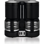 Krups Filter Coffee Machine Duothek Plus, Combination Automatic, 2 Independent Brewing Systems, Coffee and Tea, 2 x 10 Cups, 2 Swing Filters with Drip Stop, 2 Separate Water Level Indicators, Black, KM8508  Електрически кани