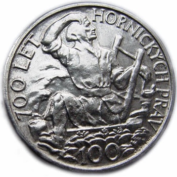 Mincovna Kremnica Stříbrná mince 100 Kč 1949 700 let hornických práv v Jihlavě 14 g