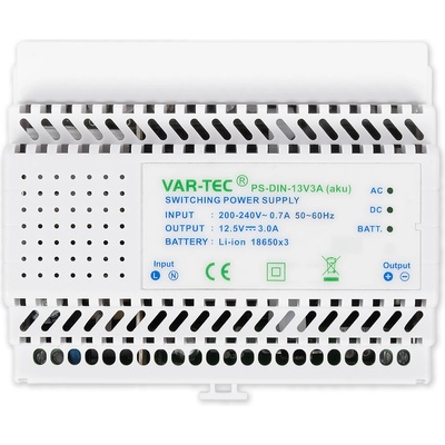 PS-DIN-13V3A(aku) - zdroj DIN 7M, obsahuje LiON 2,6Ah