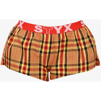 Styx Червено и оранжево дамски карирани къси панталони за сън Styx Styx | Oranzhev | ЖЕНИ | M