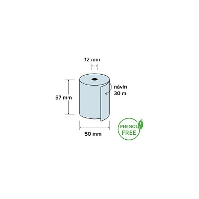 Termo kotúčik Blue4est 57/50/12 mm, 30m, PHENOL FREE, 5 ks