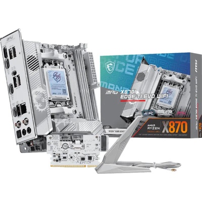 MPG X870I EDGE TI EVO WIFI, mITX, Socket AM5, Dual Channel DDR5 10000+MHz (OC), 1x PCIe x16 slot, 3x M. 2 slot, 1x HDMI, 5x USB 3.2 Gen 2, 1x USB 3.2 Gen 2 Type C, 2x USB 40Gbps Type C, Expansion C (MPG_X870I_EDGE_TI_EVO_WIFI)