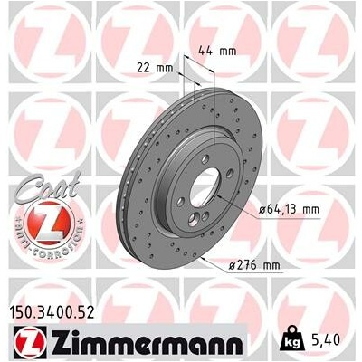 Brzdový kotúč ZIMMERMANN 150.3400.52 (150340052)