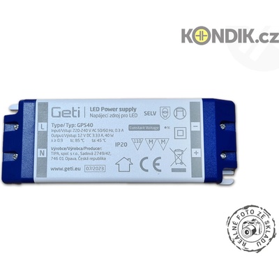 Geti GPS40 napájecí zdroj 12V/3,33A IP20