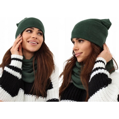 Fashionweek dámská čepice a šála cashmere touch Z-K6 mořská zelená